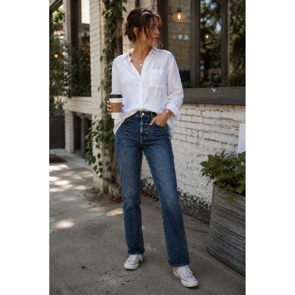 St. John Bay Denim - St. John Bay Straight Leg Pants Women Cotton Blend Casual Classic Blue 14P